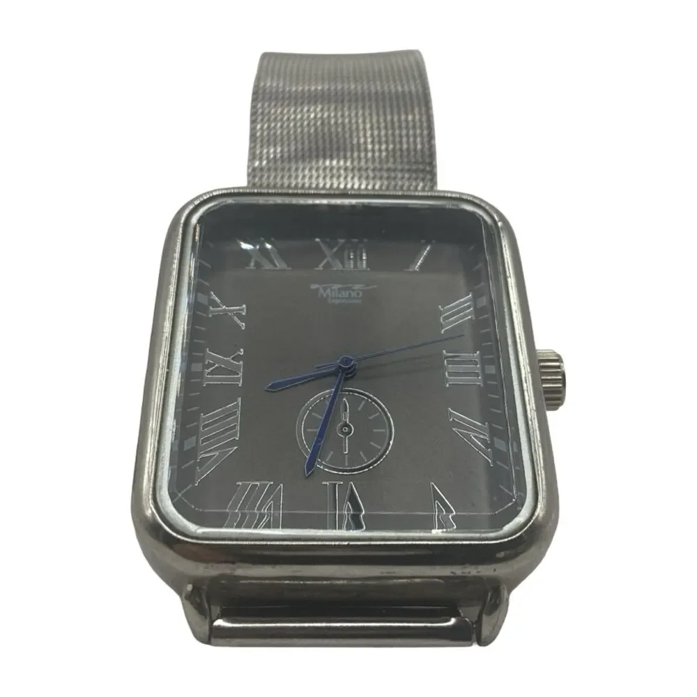 Milano Expressions Mesh Band Men's Silver Tone Watch 4970 Needs Battery